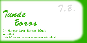 tunde boros business card